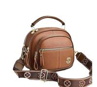 Bousalutend Crossbody Bag, 2025 New Adjustable Wide Shoulder Strap Leather Shoulder Bag,Classic Multifunctional Compartments (Brown)