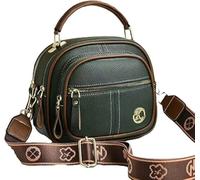Bousalutend Crossbody Bag, Adjustable Wide Shoulder Strap Leather Shoulder Bag, Classic Luxury Multifunctional Compartments(Green)