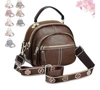 Bousalutend Crossbody Bag, Classic Multifunctional Compartments Adjustable Wide Shoulder Strap Leather Crossbody - Fashion Bag (Coffee Brown)