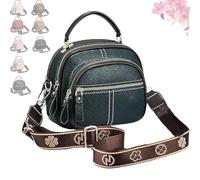 Bousalutend Crossbody Bag, Classic Multifunctional Compartments Adjustable Wide Shoulder Strap Leather Crossbody - Fashion Bag (Green)