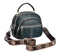 Bousalutend Crossbody Bag, Classic Multifunctional Compartments Crossbody Leather Bag Adjustable Wide Shoulder Strap (Green)