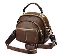 Bousalutend Crossbody Bag, New Leather Crossbody Bag, Classic Multifunctional Compartments, Adjustable Wide Shoulder (Dark Brown)