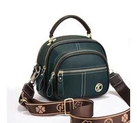 Bousalutend Crossbody Bag, Wide Shoulder Strap Leather Crossbody Bag,Classic Multifunctional Compartments Adjustable (Green)