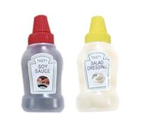 Bouteilles Salsa 2.95 Pouces - Mini Flacons Vinaigrette 25 ml | PE PP Bouteilles À Presser Voyage - Récipient Alimentaire Portable Antifuite Pour Lunch Barbecue Salade Pique-Nique Usage