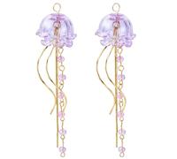 Boutigem 1 paio di orecchini pendenti a forma di medusa in vetro di cristallo, con catena lunga, per portachiavi fai da te, scacciapensieri, gioielli, accessori da appendere, Vetro