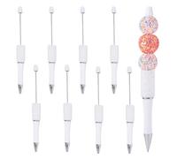 Boutigem 10 penne bianche fai da te perline in plastica con perline a diamante penna a sfera con strass per ufficio scuola studenti insegnanti penna forniture per decorazioni