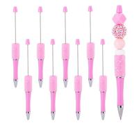Boutigem 10 penne con perline fai da te in plastica con strass, penne a sfera con perline di diamante, per ufficio, scuola, studenti, insegnanti, decorazioni fai da te, rosa perla