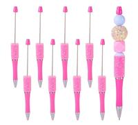 Boutigem 10 penne con perline in plastica con strass, penne con perline di cristallo per ufficio, scuola, forniture per scrittura per il rientro a scuola per la festa degli insegnanti, rosa intenso
