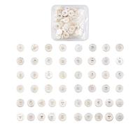 Boutigem 104pcs Shell d'acqua dolce Lettera A ~ Z Charms Pendente Piatto Rotondo Alfabeto Per DIY Estate Beach Orecchini Braccialetto Collana che fa Boho