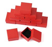 Boutigem 12Pcs scatole di esposizione dei monili del cartone piccolo contenitore di regalo dei monili di carta impostato 5x5x3cm per la scatola di imballaggio dei monili dell'anello