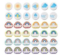 Boutigem 130 perline arcobaleno fatte a mano in argilla polimerica a tema meteorologico perline rotonde piatte per la creazione di bracciali, collane e gioielli