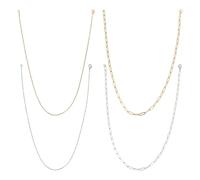 Boutigem 16Pcs 4 Stili Collana Catene Dorate In Acciaio Inox Link Catene Cavo Catena Graffetta per Le Donne FAI DA TE Gioielli Che Fanno Forniture Accessori