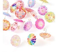 Boutigem 20 ciondoli in acrilico da 22 mm, a forma di ombrello, con passanti in ottone, colorati, per la creazione di gioielli, collane, orecchini, Acrilico