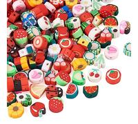 Boutigem 200 perline sfuse fatte a mano in argilla polimerica sfuse a forma di fiore di frutta per la creazione di collane, bracciali e gioielli