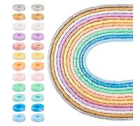 Boutigem 2400 perline di argilla color arcobaleno, 4 mm, fatte a mano, fili di perline in argilla polimerica per la creazione di braccialetti e collane