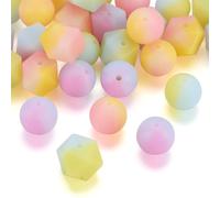 Boutigem 30 perline esagonali rotonde luminose in silicone morbido perline sfuse che si illuminano al buio per Natale, Halloween, creazione di gioielli fai da te