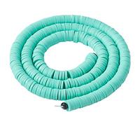 Boutigem 380 perline rotonde e piatte in argilla polimerica da 6 mm, fatte a mano, perline Heishi per la creazione di gioielli, bracciali, collane, acquamarina