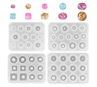 Boutigem 4 stampi in silicone a forma geometrica per perline fai da te, forma geometrica, cubi rotondi in resina 3D, per decorazioni per la casa e feste, ornamento da appendere per fai da te