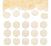 Boutigem 50 ciondoli a conchiglia naturale a forma di capiz, piatti, rotondi, connettori a disco, per fai da te, artigianato, campanelli a vento, tende, decorazioni per la casa, Guscio