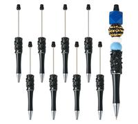 Boutigem 8 penne a sfera nere con perline e strass, penna a sfera con stella e paillettes, penna a sfera in plastica per la decorazione della penna fai da te scuola ufficio forniture per la scrittura