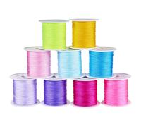 Boutigem 9 rotoli di filo di nylon sottile intrecciato da 0,4 mm, filo per perline cinesi, per la creazione di gioielli fai da te, macramè, braccialetti dell'amicizia, collane, accessori per capelli
