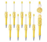 Boutigem Penna a sfera in plastica gialla con strass, 8 pezzi, penna a sfera con stella e paillettes, penna a sfera con inchiostro nero, per fai da te, decorazione per la scuola e l'ufficio, forniture