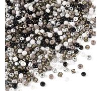 Boutigem Perline in vetro 6/0, 100 g, colore nero, 4 mm, per la creazione di collane, bracciali e gioielli