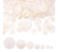 Boutigem Piatto Rotondo Naturale Sea Shell Charms Shell Pezzi Charms Madre di Perla Shell Pendenti Forma Disco Conchiglia Charms Bulk Per Estate Spiaggia Gioielli Fare, Mixed Sizes, Guscio