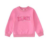 BOUTIKOME Felpa per compleanno, per sorella, per bambini, con lettere, con ricamo, 2-9 anni, per feste di compleanno, in autunno, a maniche lunghe, girocollo, a maniche lunghe