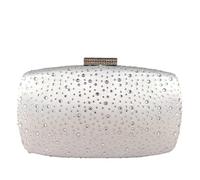 Boutique De FGG Borse da Sera per Donne Pochette e Clutch di Cristallo Borse da Sposa con Strass Minaudiere in Diamanti, Piccolo, Argento