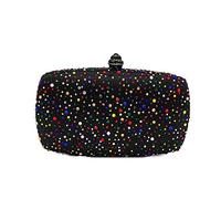 Boutique De FGG Borse da Sera per Donne Pochette e Clutch di Cristallo Borse da Sposa con Strass Minaudiere in Diamanti, Piccolo, Multi Nero