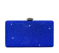 Boutique De FGG Elegante Borsa da Sera con Cristalli per Donna Formale con Strass Stilosa a Scatola da Sposa, Piccolo