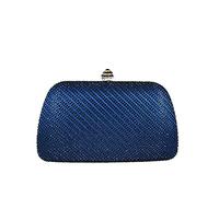 Boutique De FGG Mini pochette con strass per donne formali, borse da sera eleganti da sposa e pochette, pochette in cristallo, Blu navy, Mini