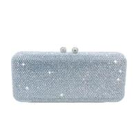 Boutique De FGG Strass Borse Da Sera Donne Cristallo Pochette e Clutch Borsa Matrimonio Strass Borsa Del Partito Diamante Borsa, Piccolo, Argento