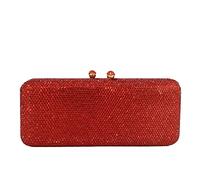 Boutique De FGG Strass Borse Da Sera Donne Cristallo Pochette e Clutch Borsa Matrimonio Strass Borsa Del Partito Diamante Borsa, Piccolo, Rosso