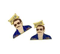 Boutique Marketing - Spilla smaltata per lazo | Ted with Aviator Sunglasses & Believe Sign Soft 2 Messaggi Clip a farfalla AFC Richmond Diamond Dogs 1,6 cm di altezza x 1,5 cm di larghezza, oro lucido, nero, verde, blu, marrone, Smalto morbido, non noto