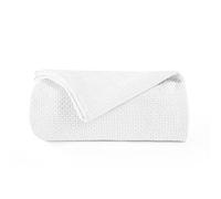 BOUTIQUO Coperta termica in 100% cotone, traspirante, per letto matrimoniale, morbida nido d'ape, 152,4 x 228,6 cm, perfetta per qualsiasi stagione, colore bianco, (152,4 x 228,6 cm) (70461)