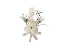 Boutonniere da sposa Accessori da uomo Occhiello Polso Corsage Bracciale Sposa Rose bianche Fiori artificiali Tavolo Decorazione da ballo per matrimoni(Boutonniere 4)