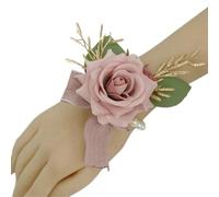 Boutonnieres artificiali rosa for uomo, damigella d'onore, da polso, accessori for matrimonio per matrimoni(Pink wrist corsage)