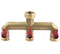 Boutt 2161421 NR20 - Sdoppiatore per rubinetto, diritto, selettore a 3 uscite, valvole maschio 20 x 27