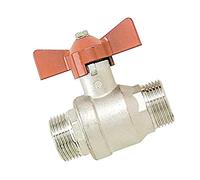 Boutté 2159114 BM201 - Rubinetto a sfera 1/4 con manopola a farfalla, maschio, 20 x 27 ACS PN40, Argento (Argent)