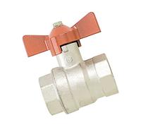 Boutté 2159206 BF261 - Rubinetto a sfera 1/4 con manopola a farfalla, femmina, 20 x 27 ACS PN40, Argento (Argent)