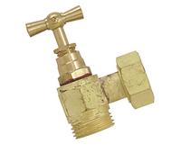 Boutté 3160386 EQ15 - Rubinetto di scarico ad angolo, in ottone, maschio, 15 x 21, Oro (Or)