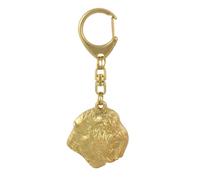 Bouvier des Flandres - Portachiavi dorato con cane, decorazione da borsetta, acc