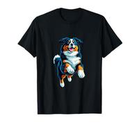 Bovaro del Bernese Amante Che Salta Design Divertente Cane Berner Maglietta