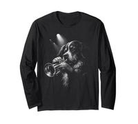 Bovaro del Bernese che suona la tromba Jazz Music Dog Lover Maglia a Manica