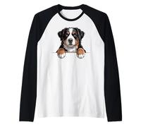 Bovaro del Bernese Divertente Cucciolo di Berner Pocket Maglia con Maniche Raglan
