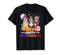 Bovaro del Bernese Hallothanksmas Halloween Ringraziamento Maglietta