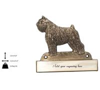 Bovaro delle Fiandre - iscrizione in ottone 'WELCOME', incisore Art Dog IT