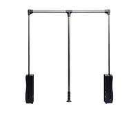 BOVDC Appendiabito Saliscendi per Armadio, Saliscendi per Armadio Regolabile Ripristino Automatico del Buffer, Appendiabiti Saliscendi Armadio per Risparmia Spazio, Portante: 30kg (890-1210MM)